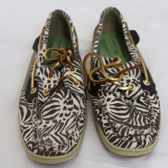 Sperry Top-Sider Bluefish Zebra Print Boat Shoes - Picture 2 of 7